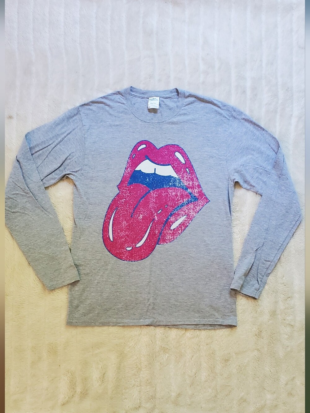 Port & Company Rolling Stones Gray Long Sleeve T-shirt